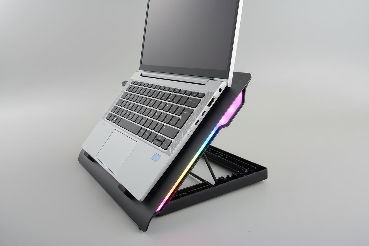 Laptop Cooling Stand mit RGB & Lüfter – Höhenverstellbar Laptop Ständer für Gaming & Büro – AeroBase