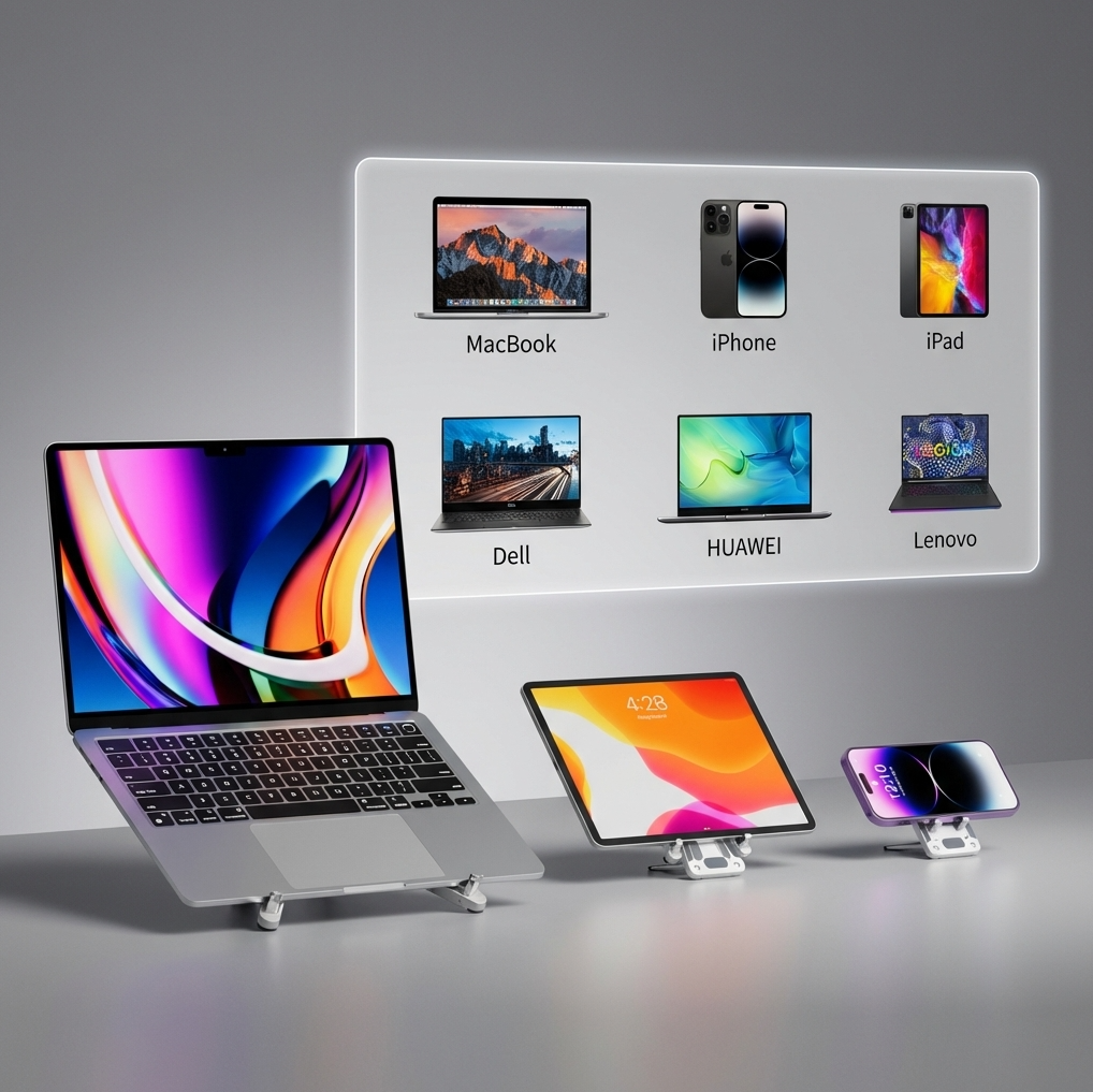 3‑in‑1 Universalhalter – Laptop, Tablet & Smartphone Ständer – Höhenverstellbar & Aluminium – FlexStand Pro Quality-Office-Products