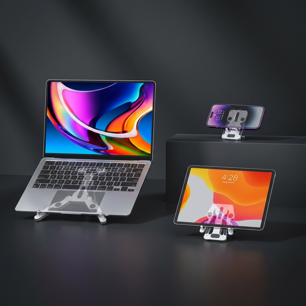 3‑in‑1 Universalhalter – Laptop, Tablet & Smartphone Ständer – Höhenverstellbar & Aluminium – FlexStand Pro Quality-Office-Products