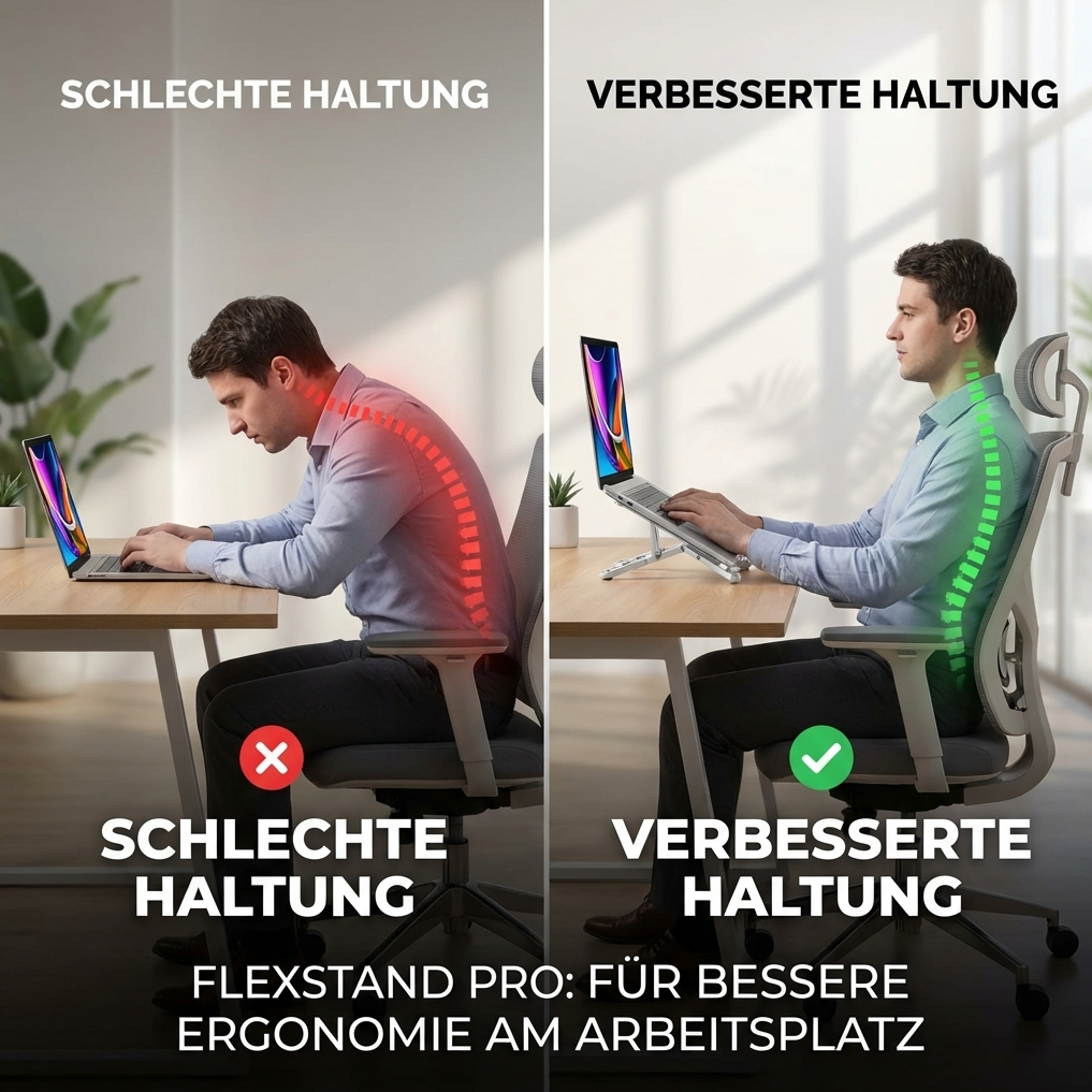 3‑in‑1 Universalhalter – Laptop, Tablet & Smartphone Ständer – Höhenverstellbar & Aluminium – FlexStand Pro Quality-Office-Products