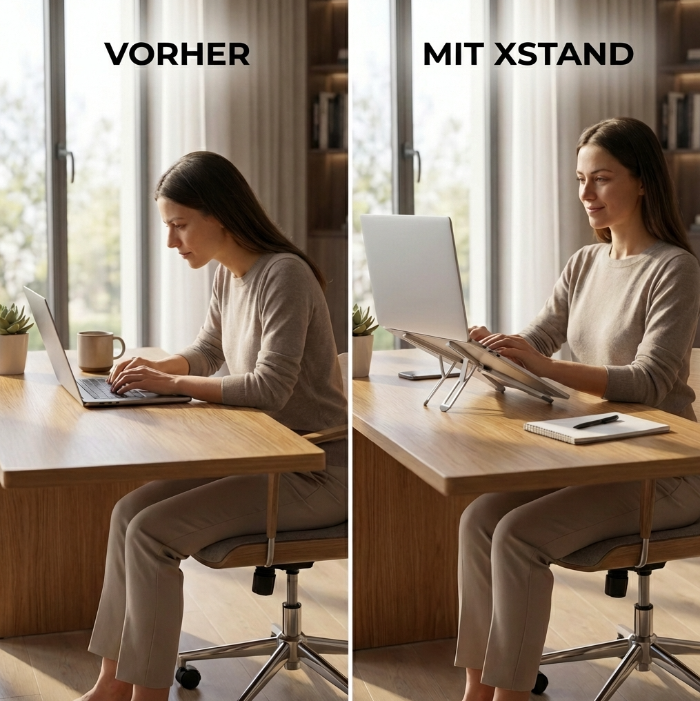 Laptop Ständer Aluminium – Höhenverstellbar & kompakt – Ergonomische Laptop Halterung – X‑Stand Quality-Office-Products